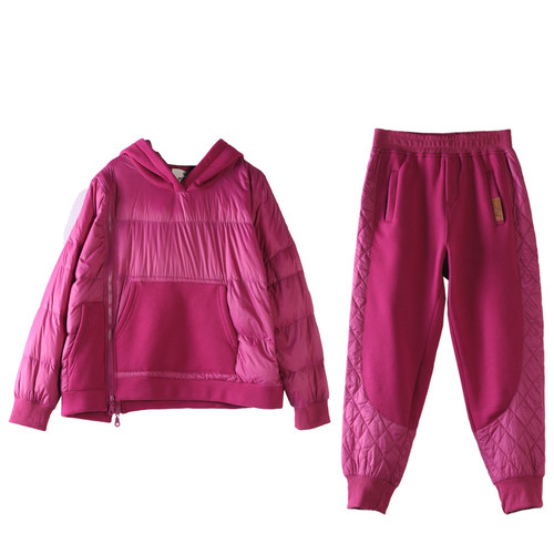 皇森2025年新款冬季羽绒服羽绒裤两件套时尚连帽保暖休闲套装女潮 - 图3