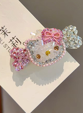 甜美可爱猫猫发卡精致鸭嘴夹儿童侧边夹发夹头饰高级感刘海夹头饰
