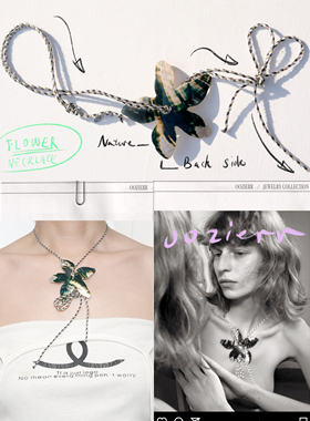 oozierr天然贝母鸢尾花项链小众原创高级花海边度假风法式choker