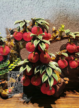 陶瓷石湾公仔荔枝生意兴隆工艺品