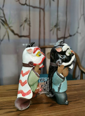 陶瓷非遗风舞狮工艺品
