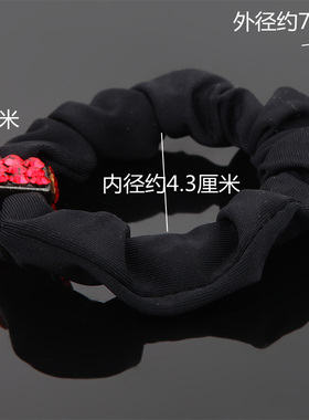 小肠法式发绳黑色皮套方块水钻