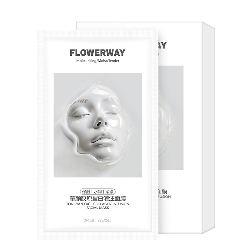 FLOWERWAY童颜胶原蛋白灌注面膜抗皱提亮补水紧致淡纹保湿面膜 - 图2