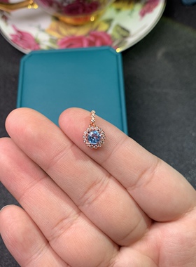 工厂福利天然蓝托帕石5*5mm吊坠