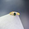New natural sapphire ring 925 silver gold plated main stone 4*6mm fashionable water drop live ring