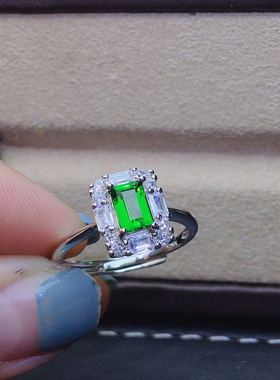 巴西透辉石戒指镀白金鉴定