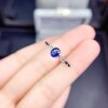 Natural sapphire ring, high clarity and full of fire color, main stone 4*5mm, 925 silver electroplated white gold precision inlay