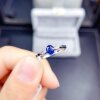 Natural sapphire ring, high clarity and full of fire color, main stone 4*5mm, 925 silver electroplated white gold precision inlay
