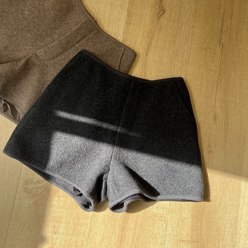 2025年美拉德毛呢羊毛短裤女秋冬季欧货外穿羊绒高腰休闲阔腿靴裤,淘宝优惠券,粉丝福利购,淘宝优惠卷