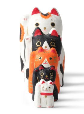 日本手工和纸套娃招财猫生日礼物