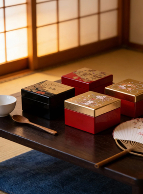 日本进口漆器金箔结婚小号珠宝