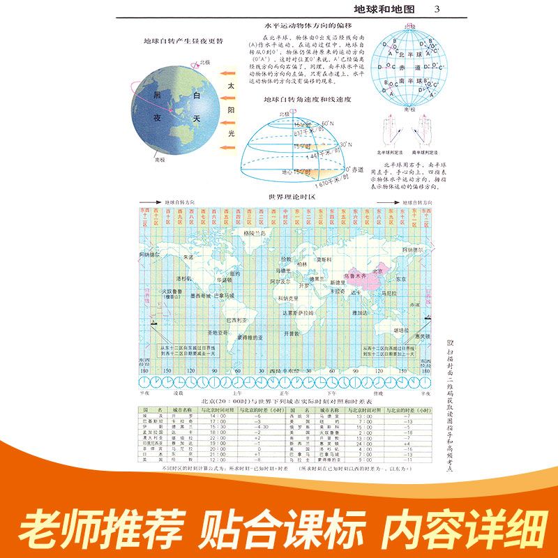 新版增强版中学地理复习用参考地图册中高考地理地图册世界中国自然气候中学地理课教学地图集初中高中地理地图册便携小本地理图册 - 图1