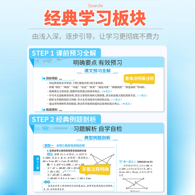 2024中学教材全解七年级八年级九年级上册下册金星教育语数英物化生地政史7年级配套教材解读初中辅导资料教材全解教辅书薛金星-图2