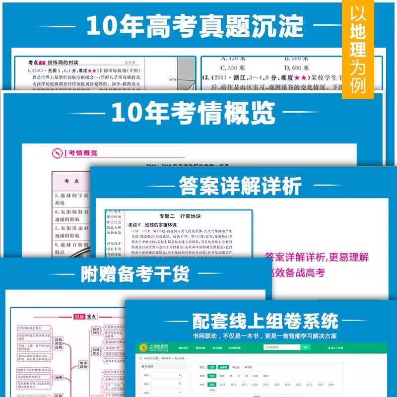 2024新版十年高考真题数学物理化学生物语文英语高三全国通用分类解析政治历史地理综全国卷新高考2023真题卷五年高考真题模拟试卷-图2