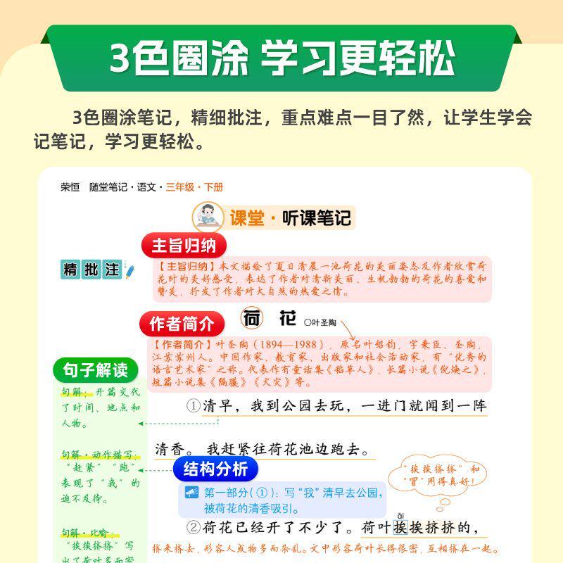 【荣恒】2025新版黄冈随堂笔记人教版小学学霸课堂笔记一二三四五六年级上册学下册语文数学英语全套知识大全同步预习课本讲解教材