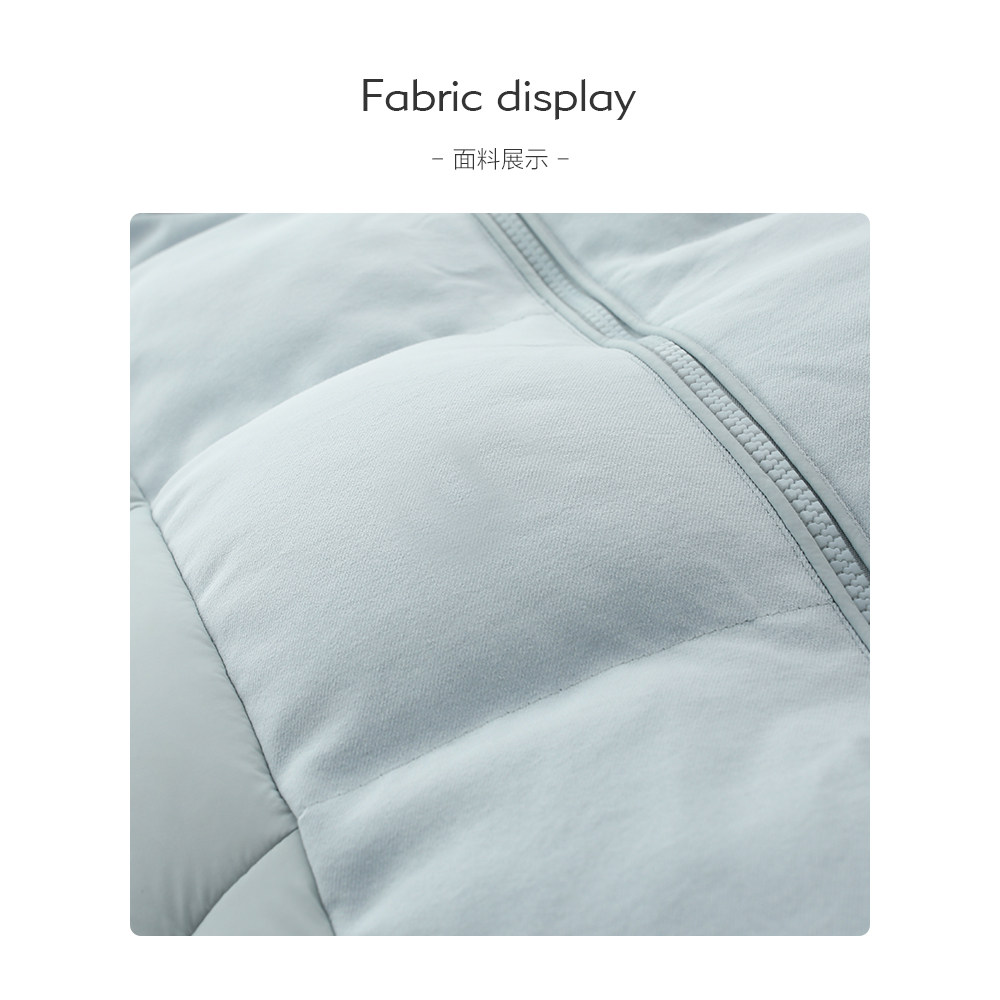 【馥梦】中空纱立体拼接可拆卸袖多穿廓形白鸭绒拉链羽绒服-A3104