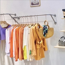 Clothing Store Show Rack Upper Wall Childrens Mount Stainless Steel Wire Drawing Wall-mounted Clothes Hanger U Type Hanging Clothes Pole Shelf
