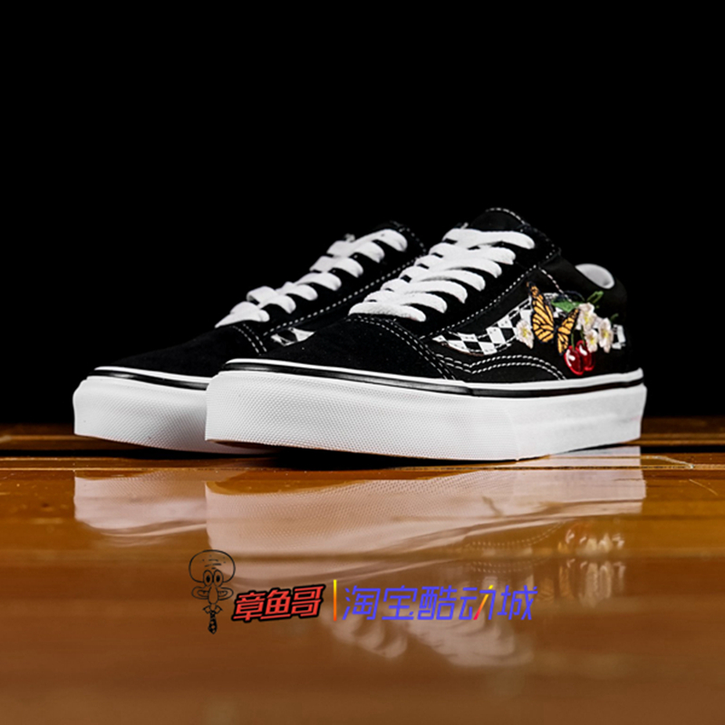 【现货】VANS OLD SKOOL蝴蝶樱桃刺绣女鞋帆布板鞋VN0A38G1I5Z - 图0