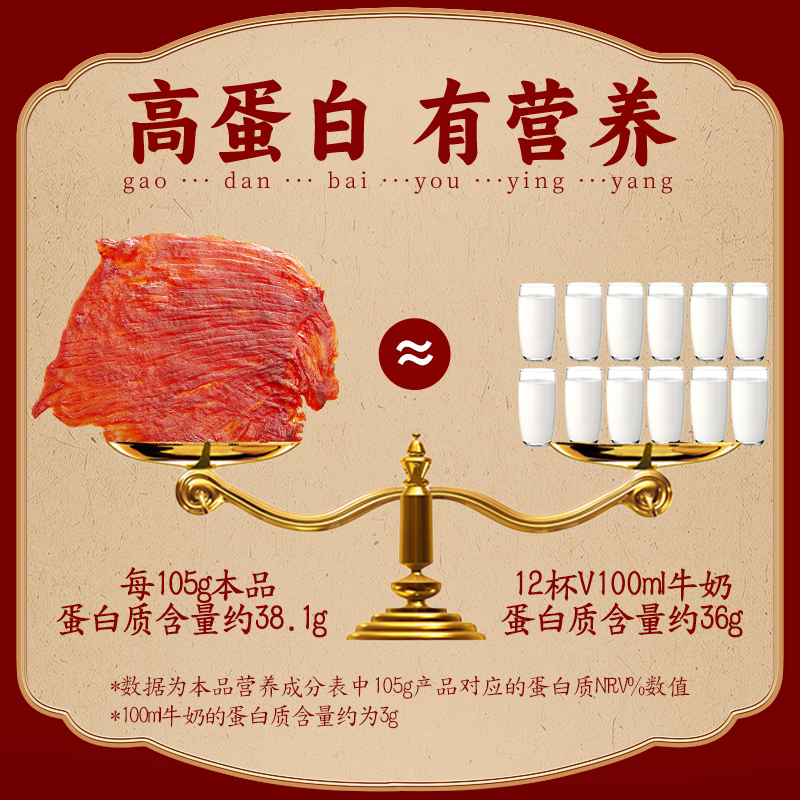 【蜜蜂心愿社】华味亨 原切大片猪肉脯105g/袋