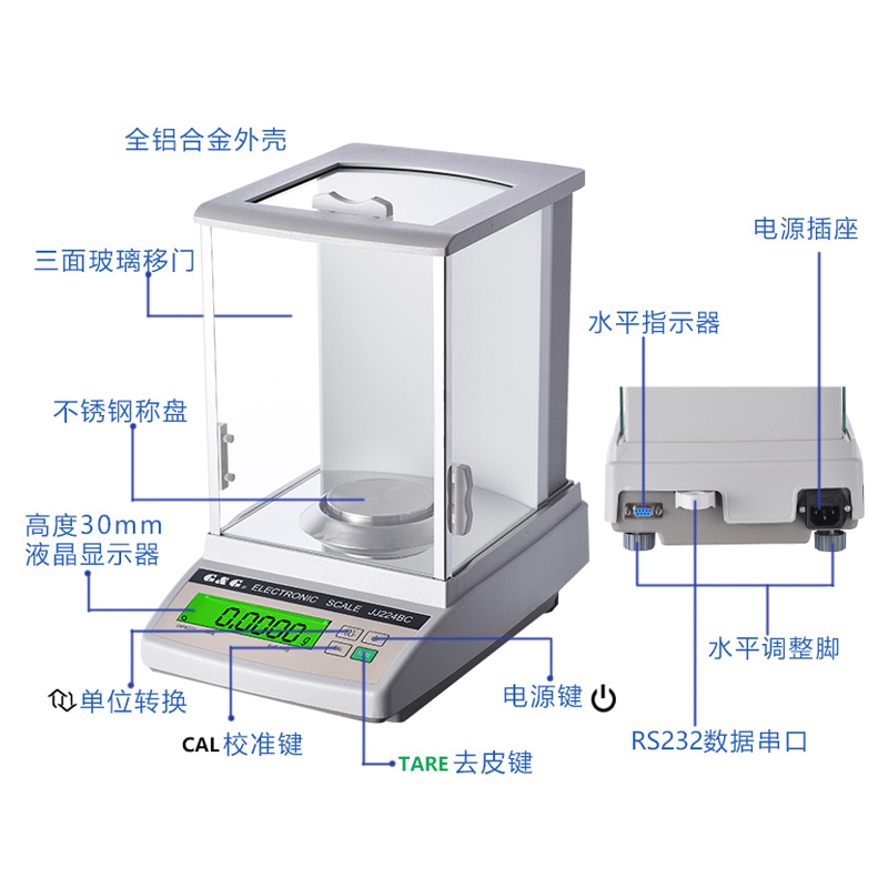 上海双杰电子分析天平万分之一精准黄金实验天平0.1mg0.0001g - 图0