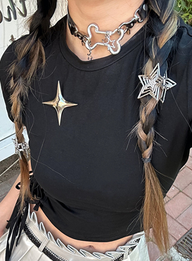 Gallery亚文化骨头五角星项圈