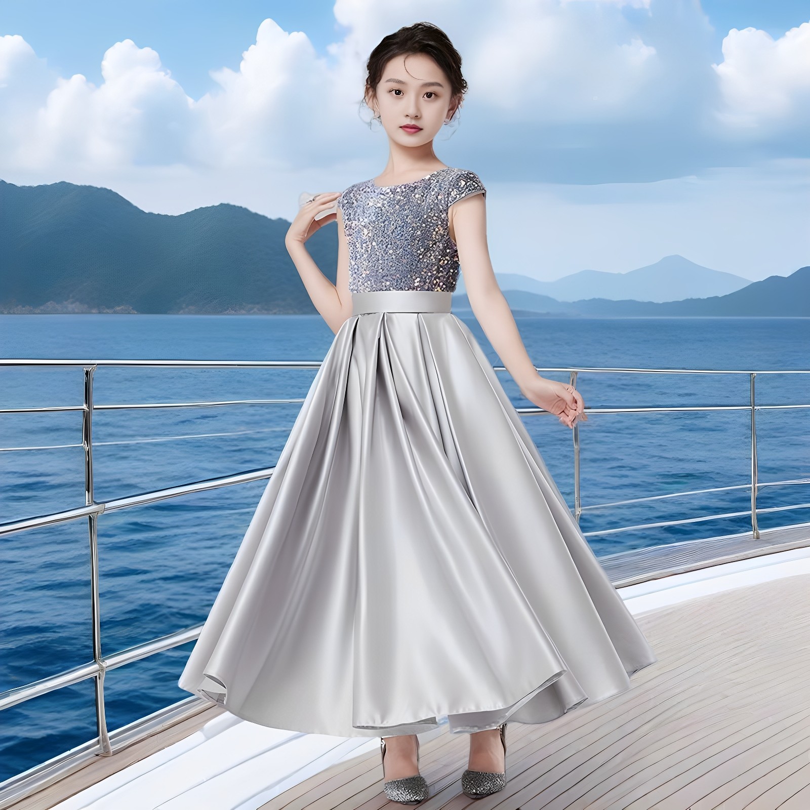 女童礼服黑色钢琴演出服公主裙轻奢高端儿童主持人生日长款晚礼服,淘宝优惠券,粉丝福利购,淘宝优惠卷