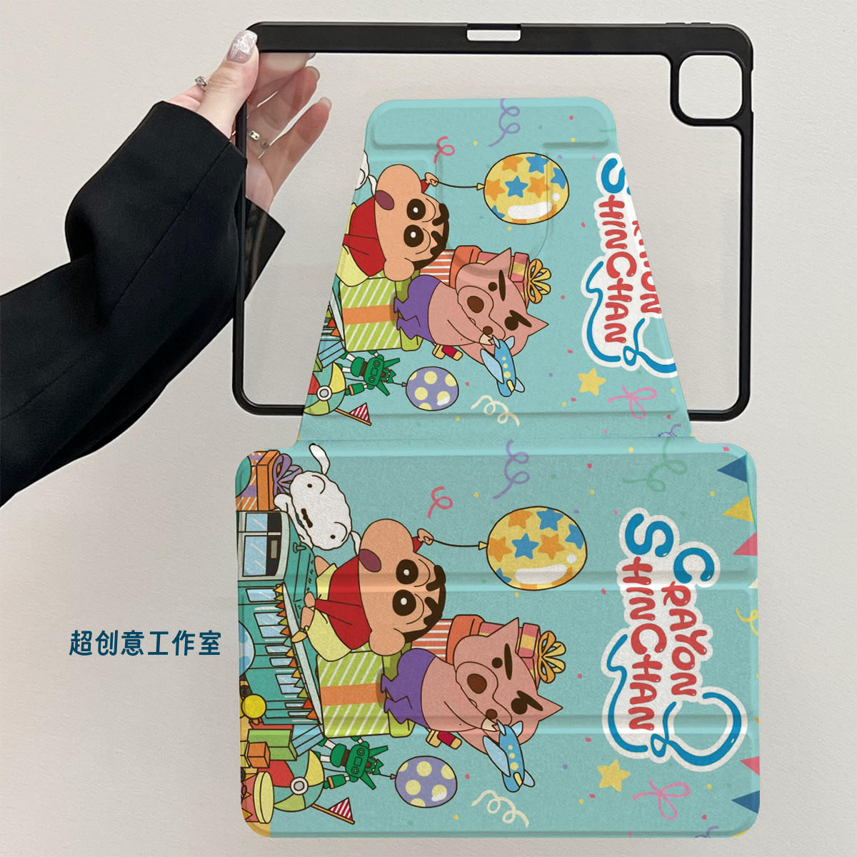 超创意【360旋转】适用2022ipad10保护套11代a16可爱小新pro11带笔槽air45亚克力mini67三折9.7全包9代10.2寸 - 图0