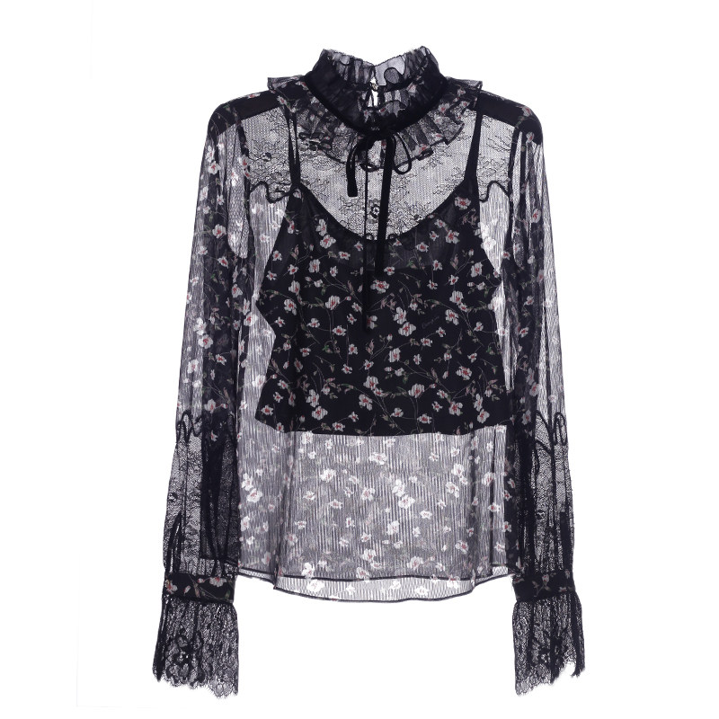 change she千细2020春装新品雪纺衫 changeshe蕾丝衫/雪纺衫