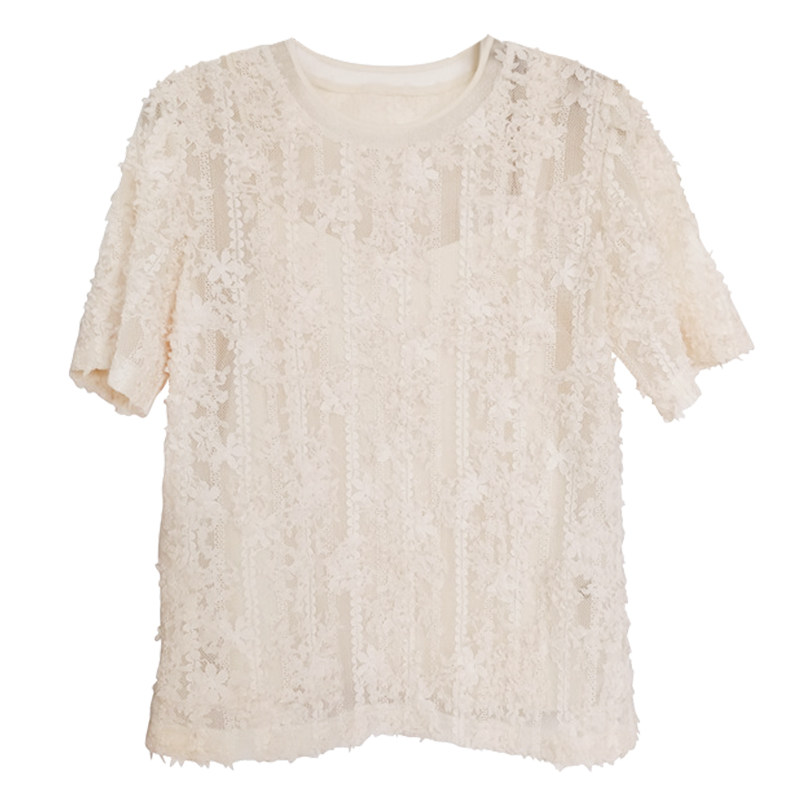 change she千细2021新款蕾丝女上衣 changeshe蕾丝衫/雪纺衫