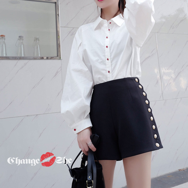 千细change she2020春季新款阔腿裤 changeshe休闲裤