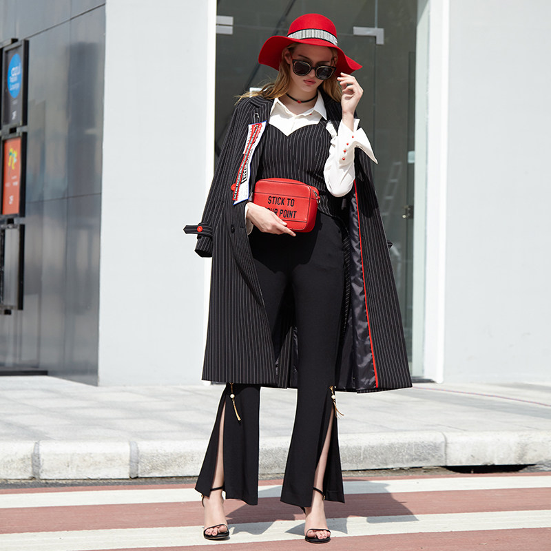 千细change she2020春季新品喇叭裤 changeshe休闲裤