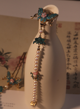 发簪仿烧蓝发钗古风国风手作