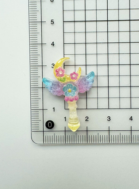 公主魔法棒透色细闪仙女儿童奶油胶玩具diy微缩迷你手工发夹贴片