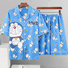 Men's Pajamas Summer Short Sleeve Shorts Cartoon Teen Casual Summer Thin Large Size Home Clothes Student Suit