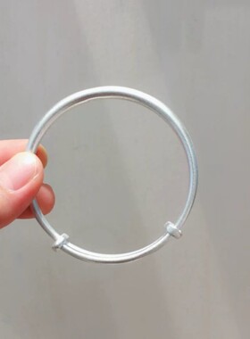 999纯银足银手镯女古法磨砂雾面推拉传承简约时尚送礼佳品