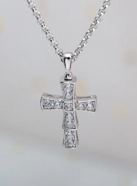 925银轻奢小众十字架项链2023新款爆款吊坠锁骨链女高级感颈链