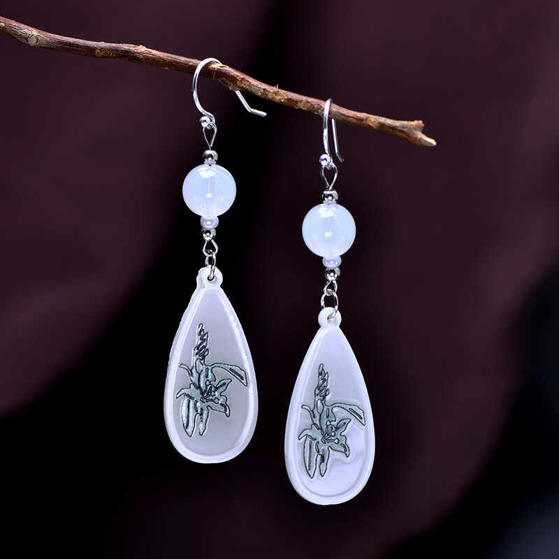 原创设计古风汉服旗袍配饰纯银耳环女长款水滴形清冷感气质耳坠仙,淘宝优惠券,粉丝福利购,淘宝优惠卷