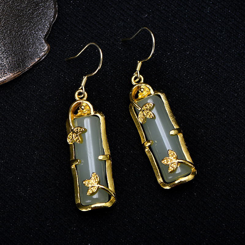 节节高升竹节银耳环女宫廷汉服旗袍百搭新中式轻奢设计高级感耳饰,淘宝优惠券,粉丝福利购,淘宝优惠卷