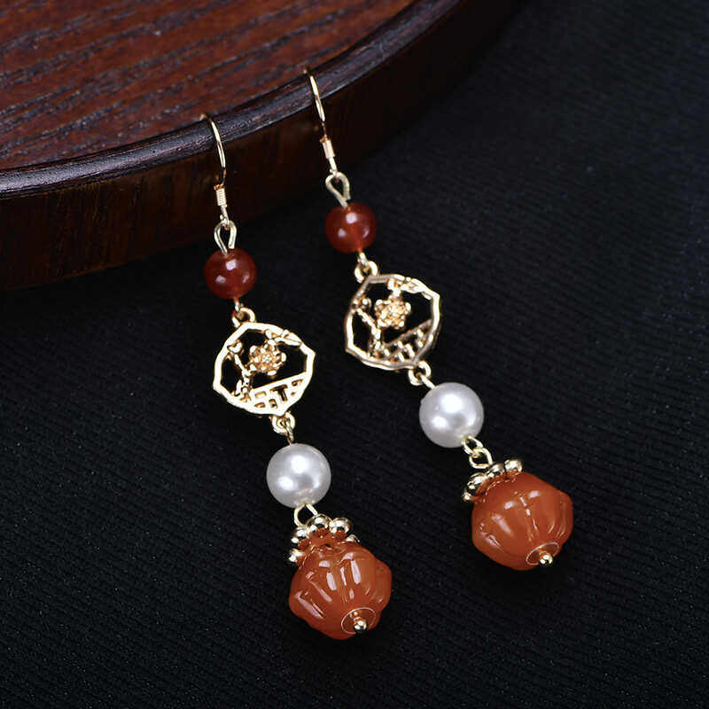 新中式花朵耳钩纯银小众气质耳环高级感国风旗袍汉服耳饰婚礼道具,淘宝优惠券,粉丝福利购,淘宝优惠卷