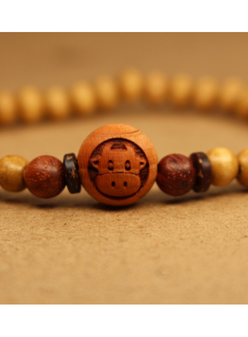 男女桃木虎头手串手链属相