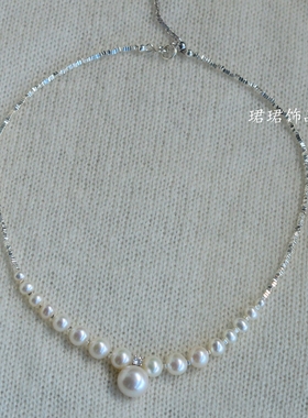 天然珍珠925银女式项链原创设计