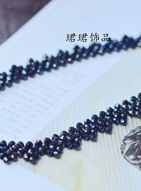 甲状腺遮挡疤痕尖晶石花边项链