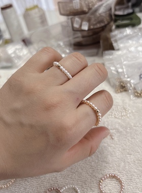 天然淡水珍珠戒指女款2026新款爆款轻奢小众设计感高级食指戒