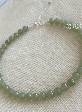 新饰品遮甲状腺疤痕术后遮挡项链天然和田玉女款锁骨纯银扣防过敏