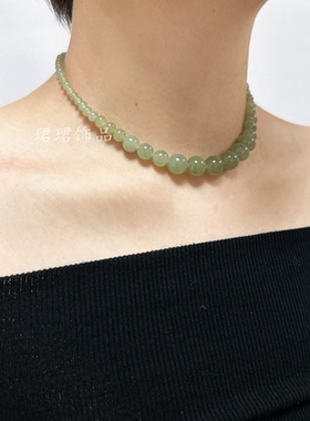 福利款饰品遮甲状腺术后疤痕天然和田玉抽绳设计女款项链自由调节