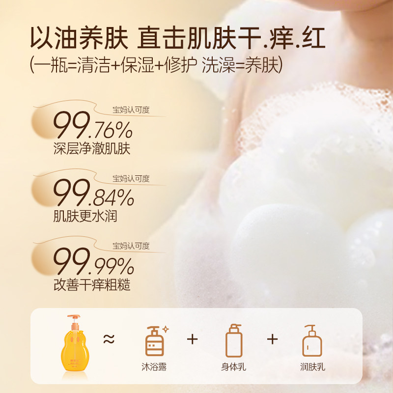 棒棒猪儿童沐浴油婴儿洗澡油亲肤沐浴露新生宝宝专用婴童沐浴乳