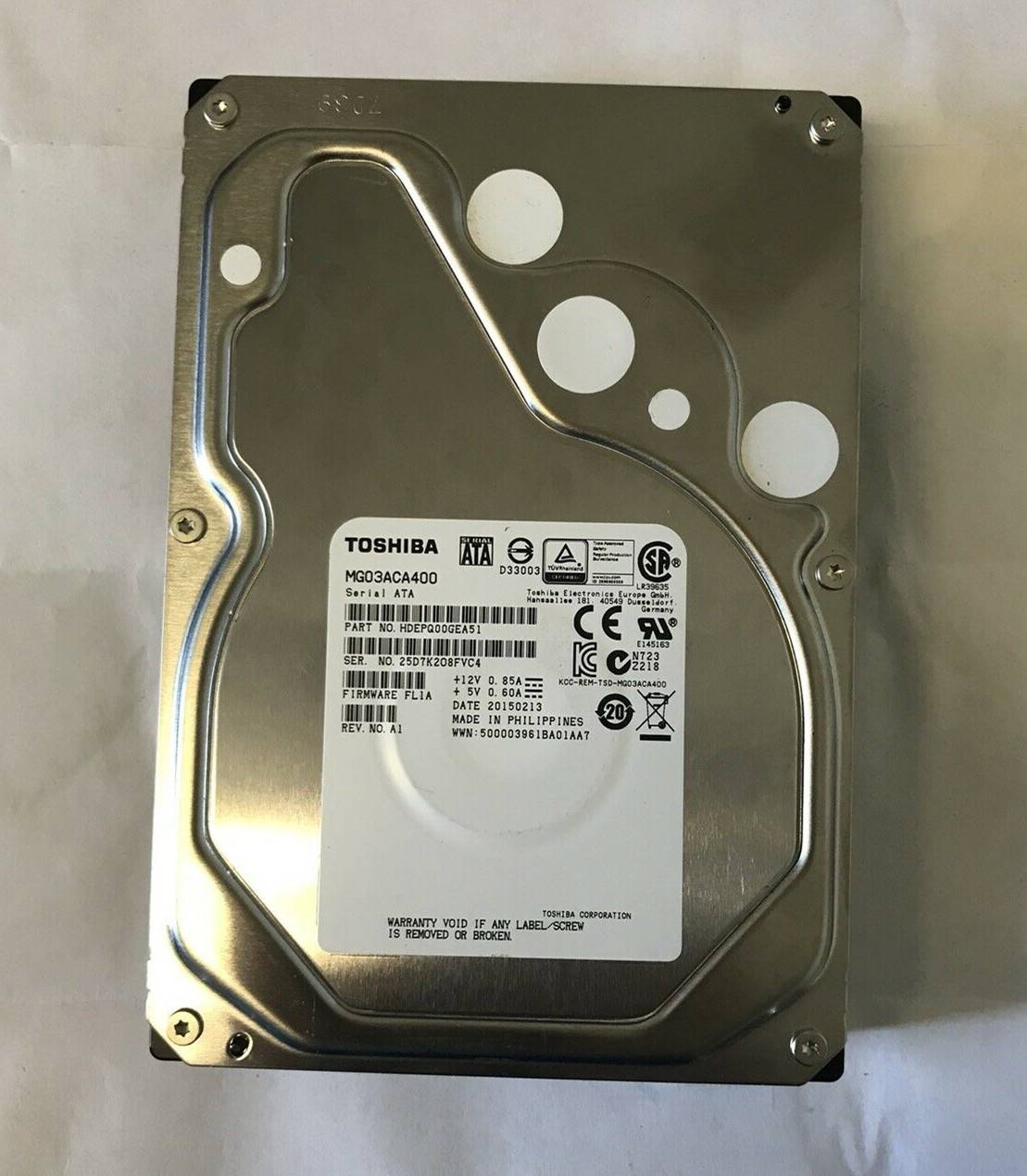 东芝 TOSHIBA 4TB 4T 7200转64M SATA6Gb/s 企业级硬盘MG03ACA400 - 图0