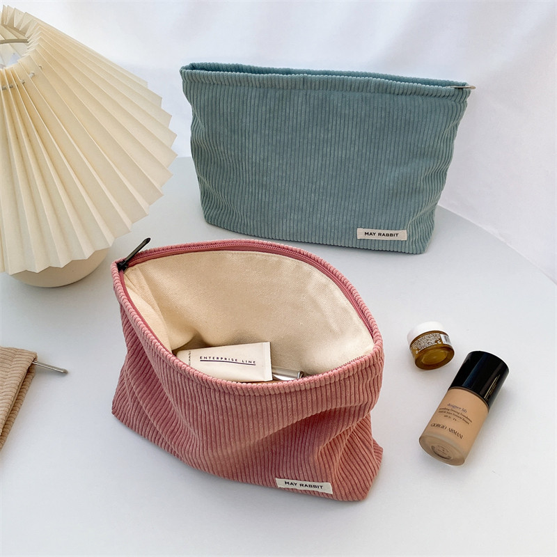 七公主的口袋 复古灯芯绒化妆包纯色手拿包便携大容量质感内胆包,淘宝优惠券,粉丝福利购,淘宝优惠卷