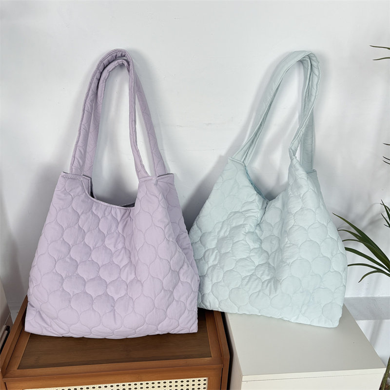 MAYRABBIT 绗棉菱格褶皱单肩包小众甜美托特包大容量时尚通勤包包,淘宝优惠券,粉丝福利购,淘宝优惠卷