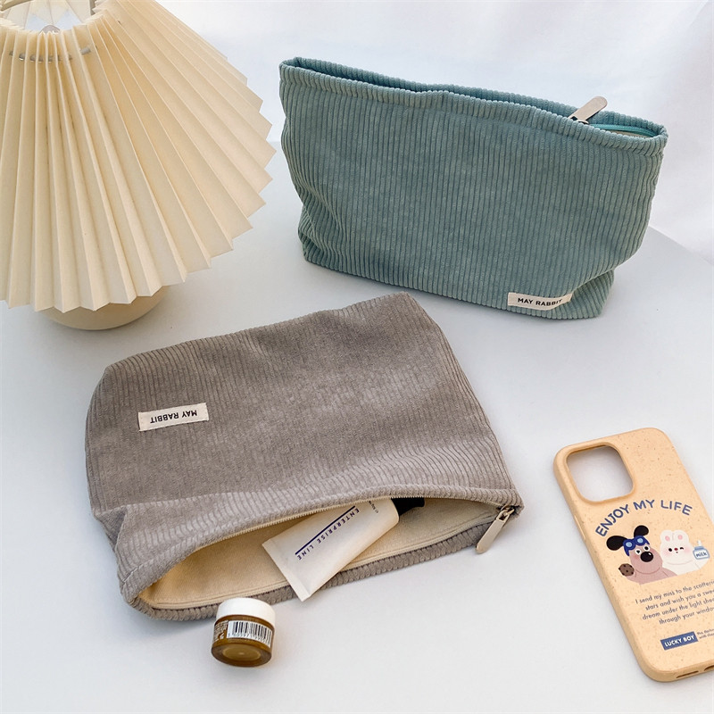 七公主的口袋 复古灯芯绒化妆包纯色手拿包便携大容量质感内胆包,淘宝优惠券,粉丝福利购,淘宝优惠卷